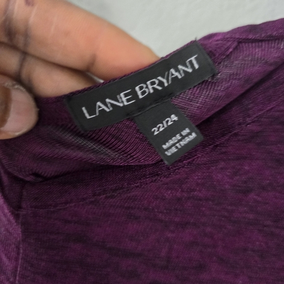 Lane Bryant Blouse Women 22/24 Purple Dolman Sleeve V-Neck Cut Out New - Picture 4 of 13